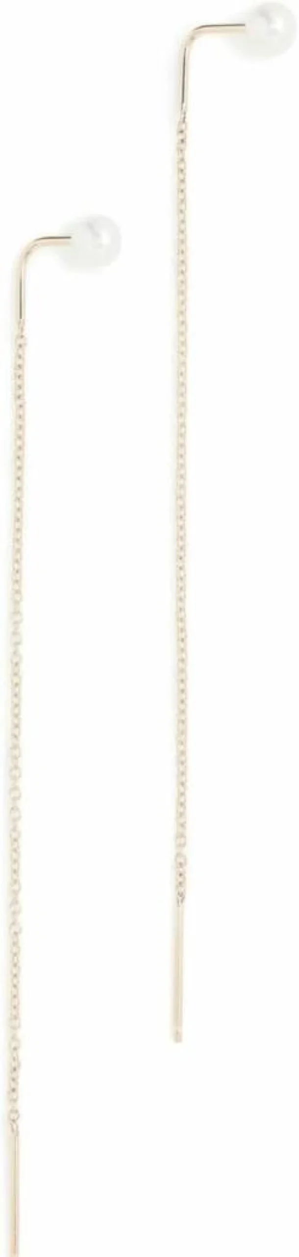 ZOE CHICCO 14K Gold White Freshwater Pearl Threader Earrings for Women