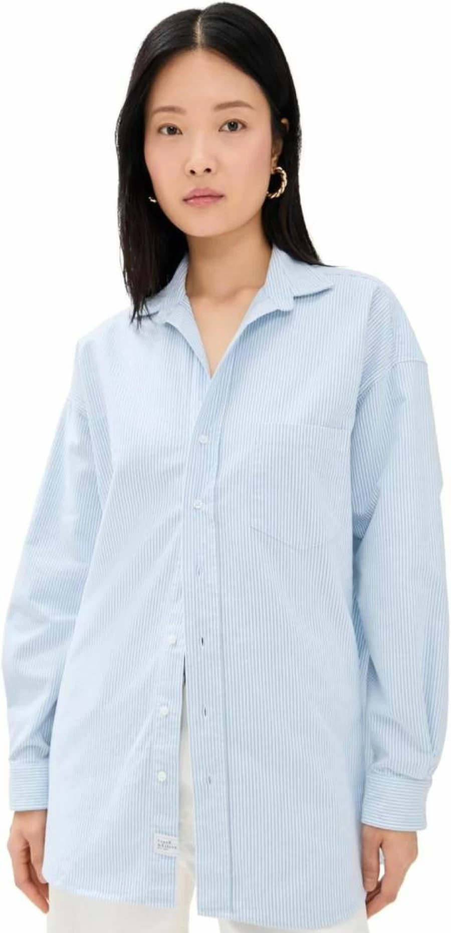 Frank & Eileen Women's Oversized Button-Down Shirt - Classic Casual Long Sleeve Blouse for Women