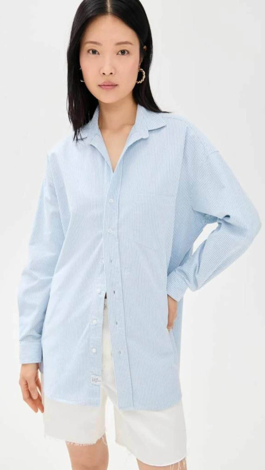 Frank & Eileen Women's Oversized Button-Down Shirt - Classic Casual Long Sleeve Blouse for Women
