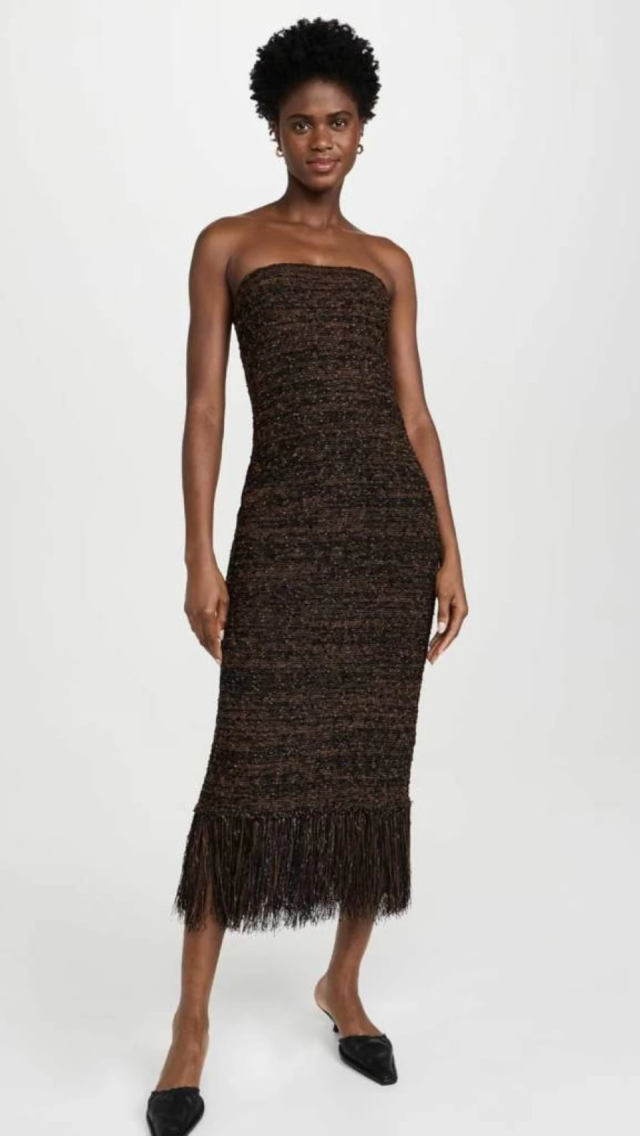 FRAME Women's Boucle Fringe Dress - Elegant Knit Dress with Fringe Detail
