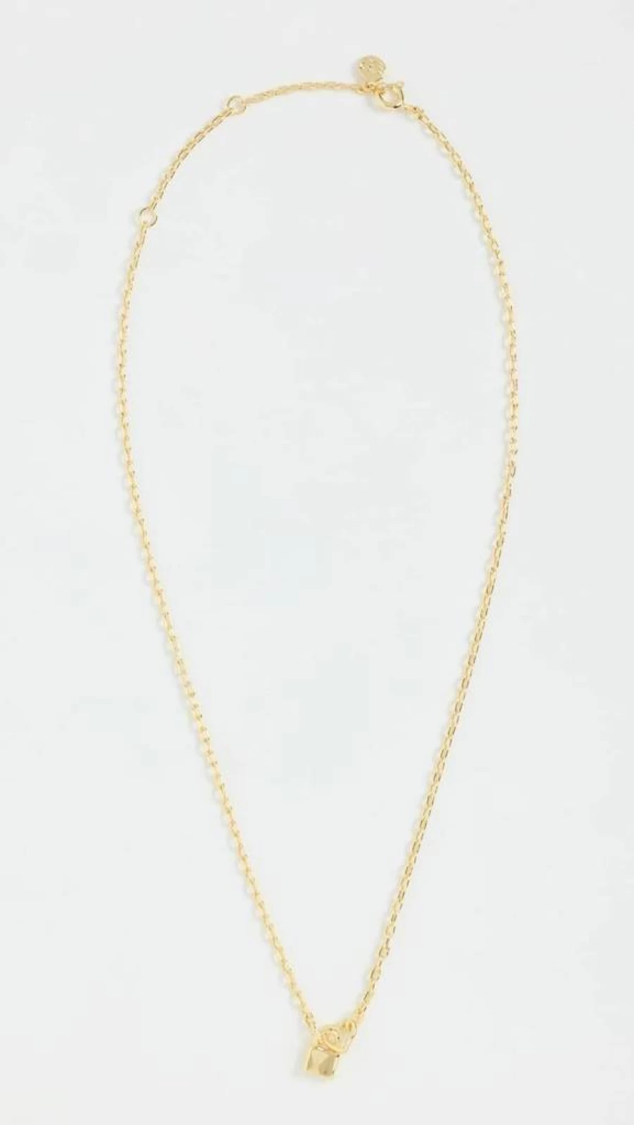 Gorjana Women's Heart Padlock Interlocking Necklace - Gold-Tone Layering Chain Jewelry Gift for Her