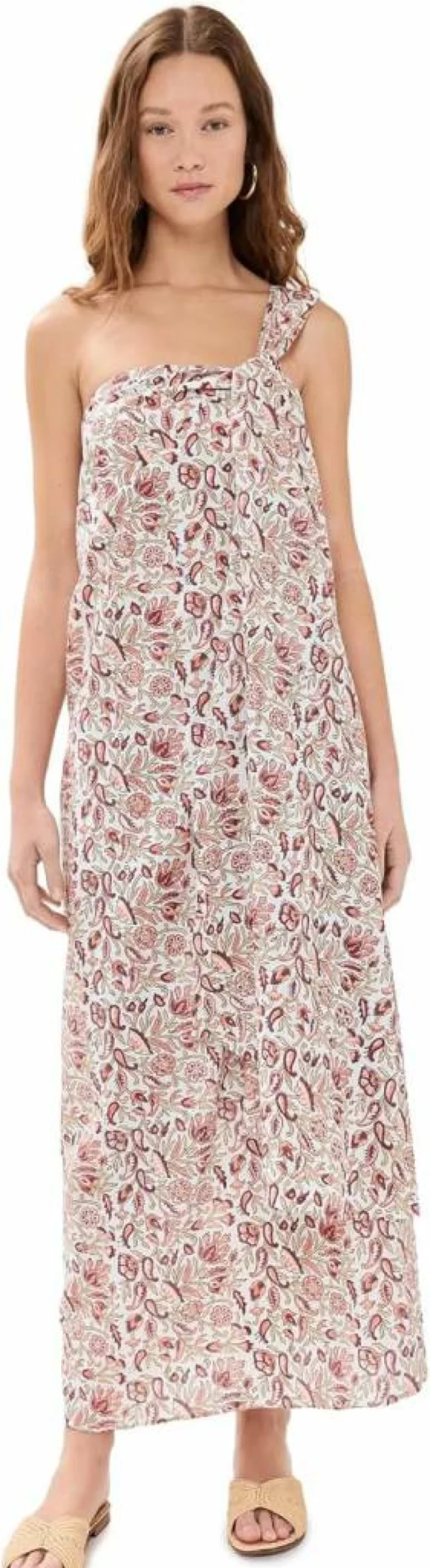 Culthera Women's Block Print Parchment Dress - Handcrafted Jaya Ethnic Wear