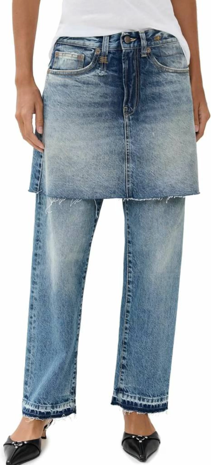 R13 Women's Romeo Double Classic High-Rise Straight Leg Jeans