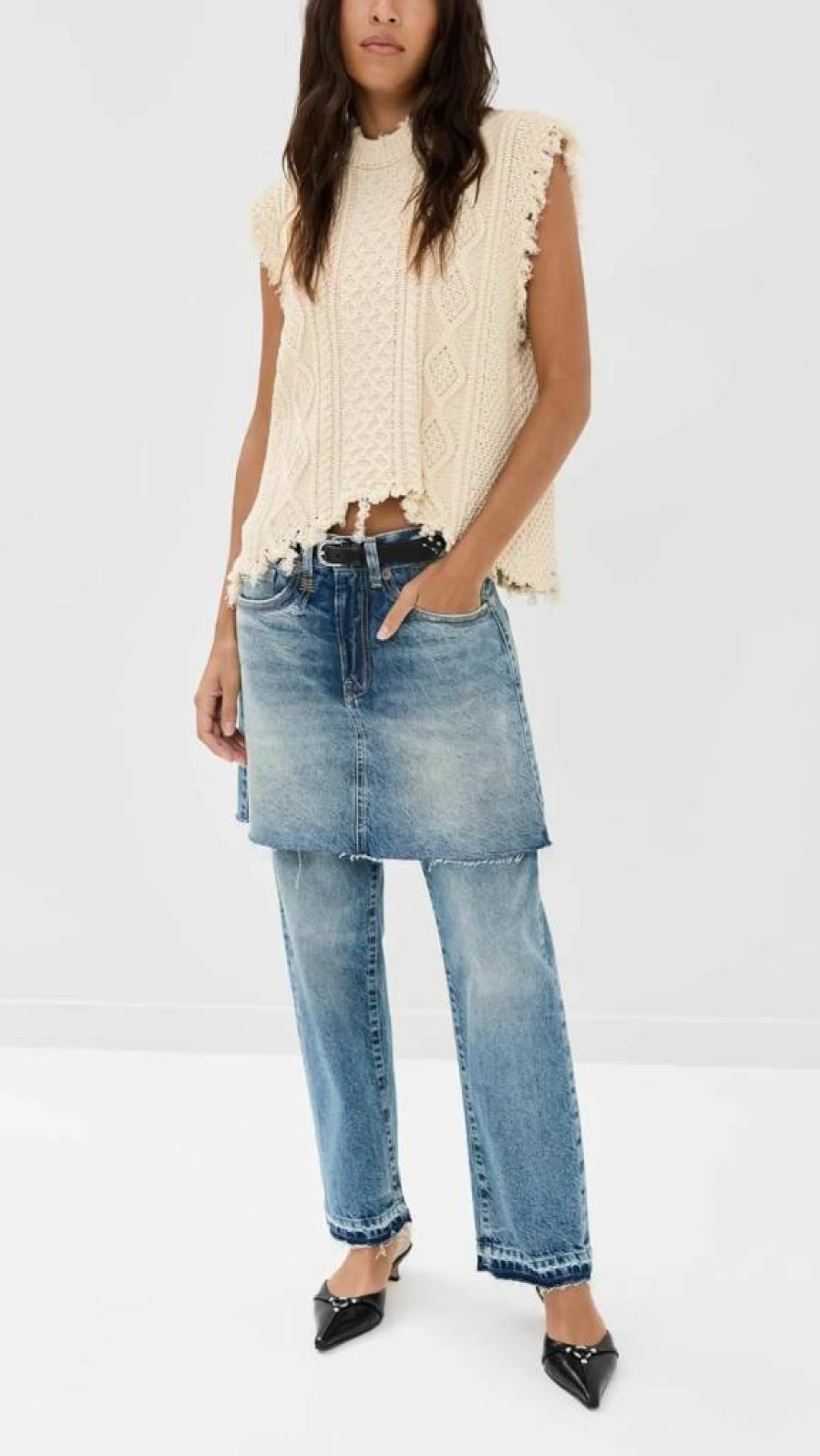 R13 Women's Romeo Double Classic High-Rise Straight Leg Jeans