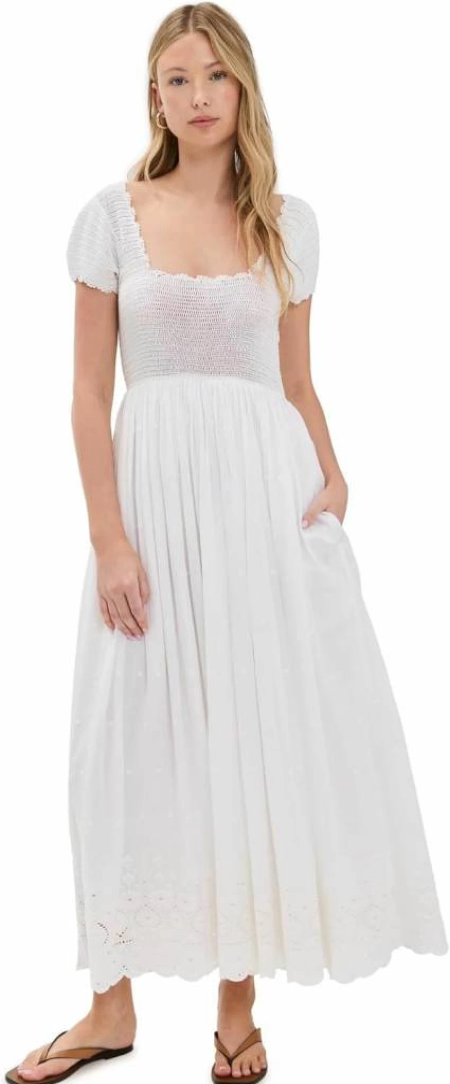 MILLE Women's Carla Crochet Dress - Elegant Handmade Lace Summer Maxi Dress