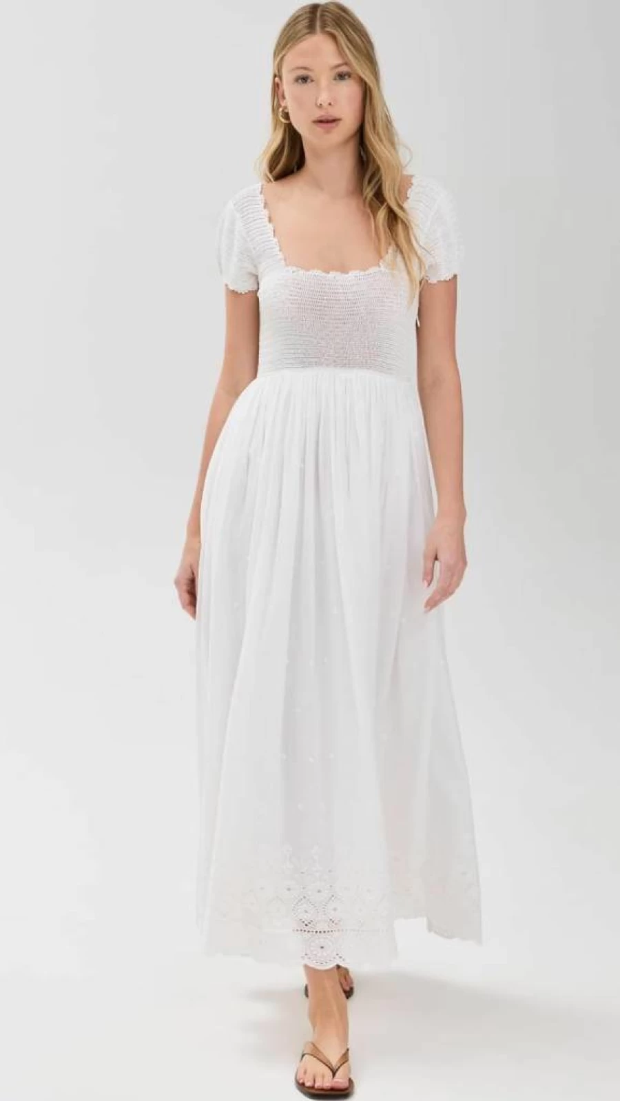 MILLE Women's Carla Crochet Dress - Elegant Handmade Lace Summer Maxi Dress