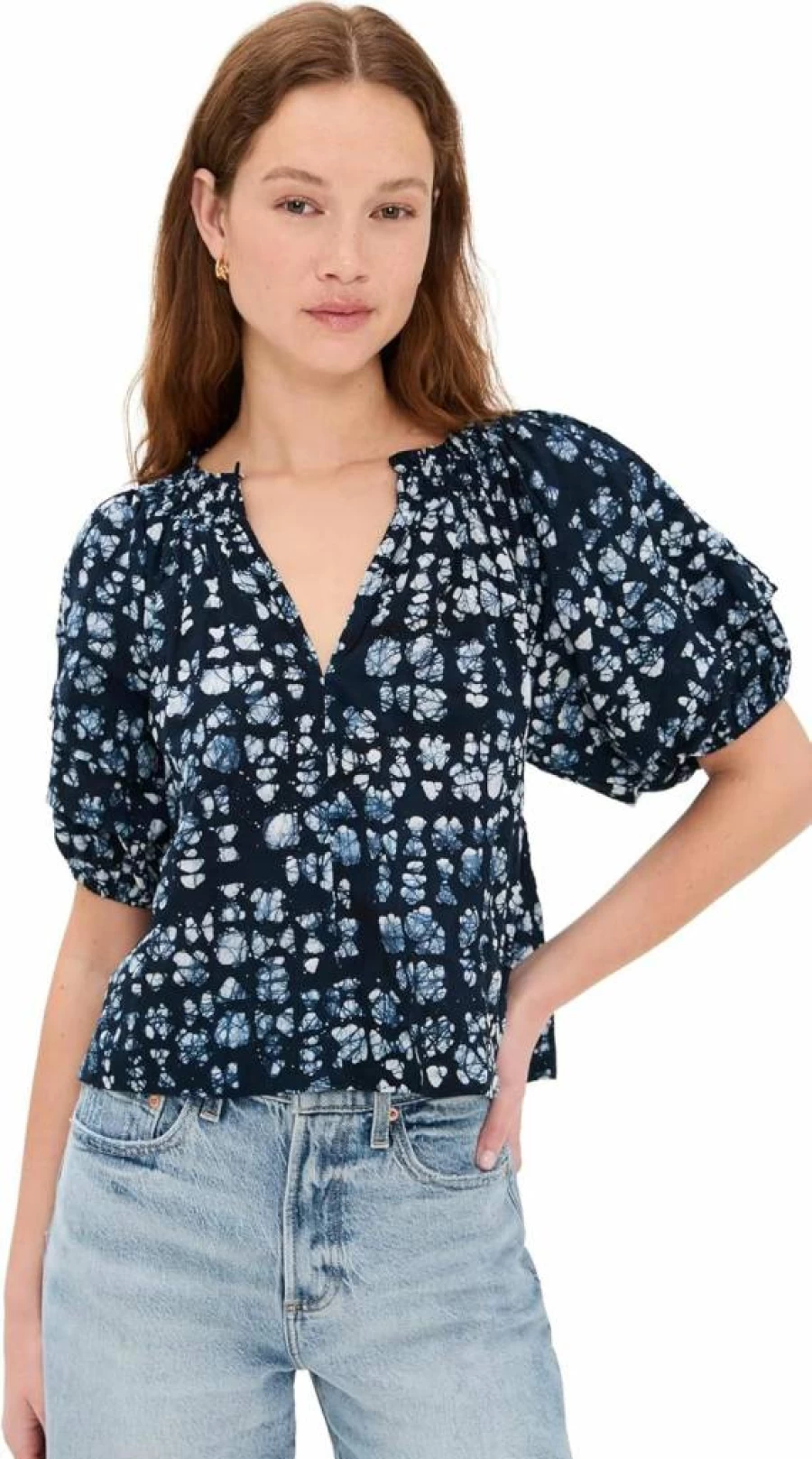 Apiece Apart Women's Caminitas Puff Sleeve Blouse - Elegant Feminine Tops for Women
