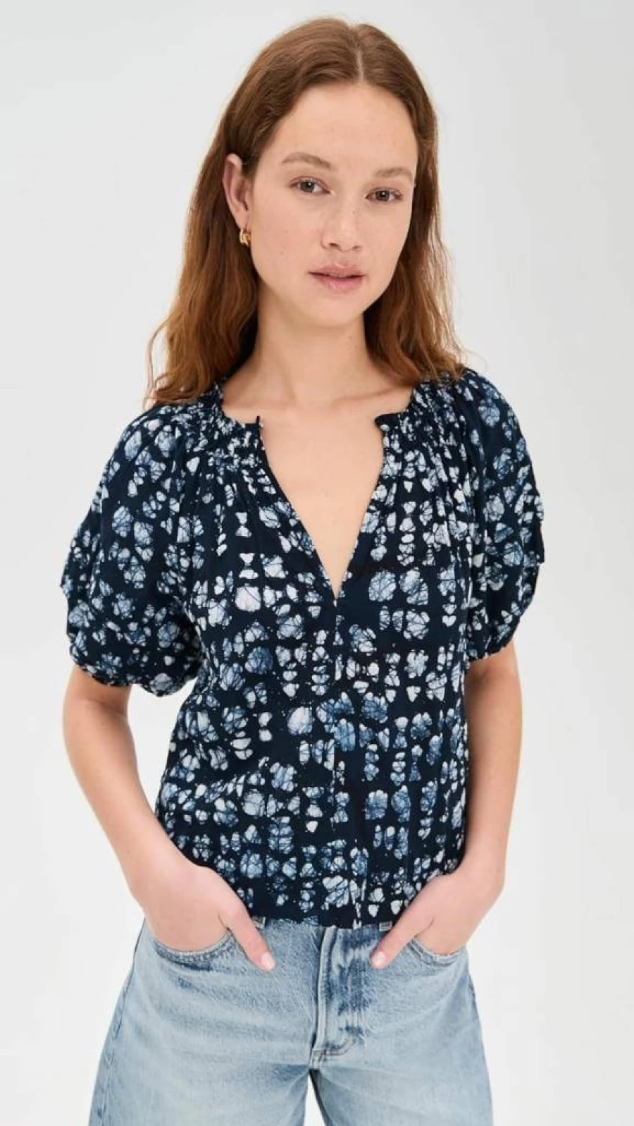 Apiece Apart Women's Caminitas Puff Sleeve Blouse - Elegant Feminine Tops for Women