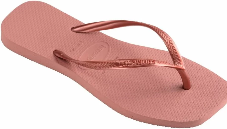 Havaianas Women's Slim Flip Flops - Classic Square Toe Sandals for Women
