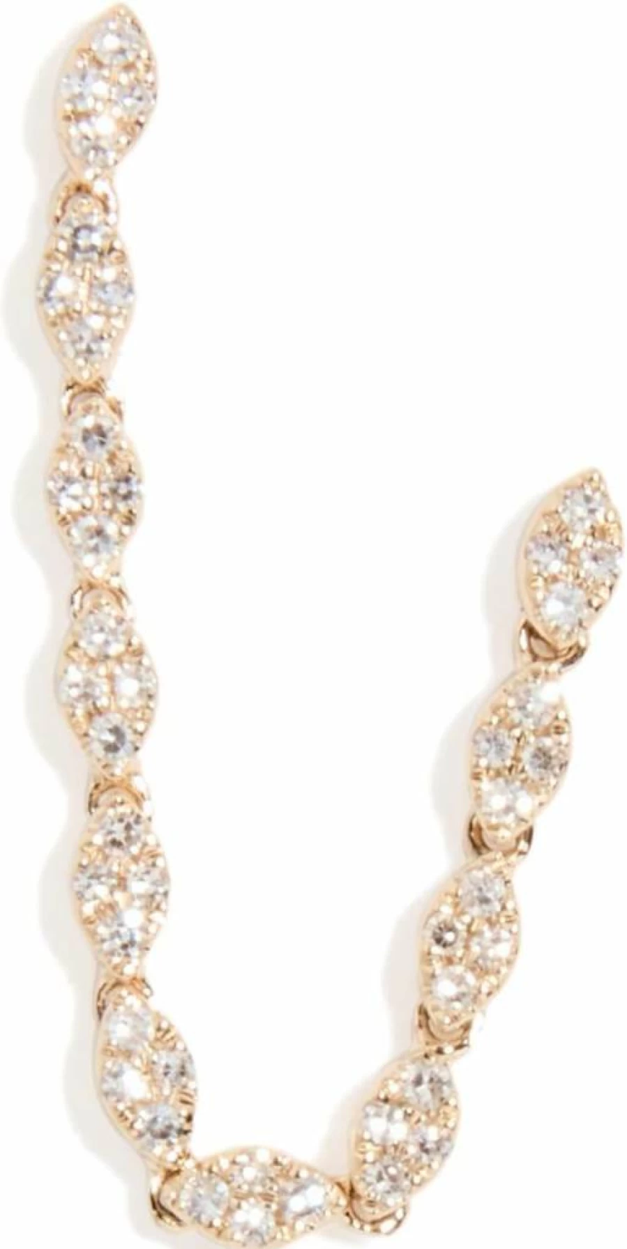 EF Collection 14K Gold Marquise Diamond Double Stud Earrings for Women