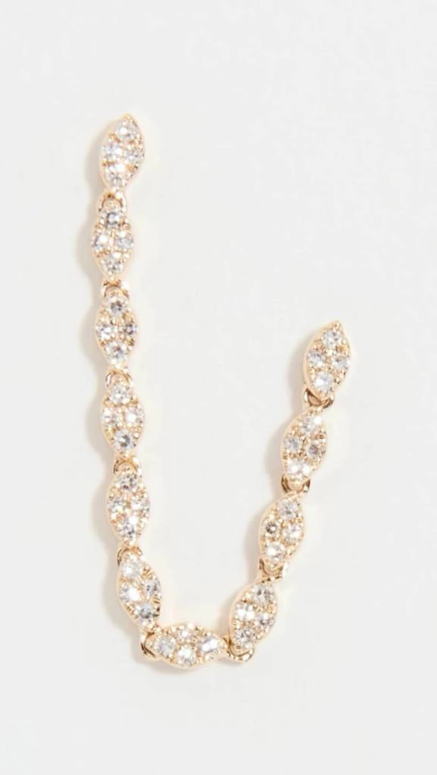 EF Collection 14K Gold Marquise Diamond Double Stud Earrings for Women