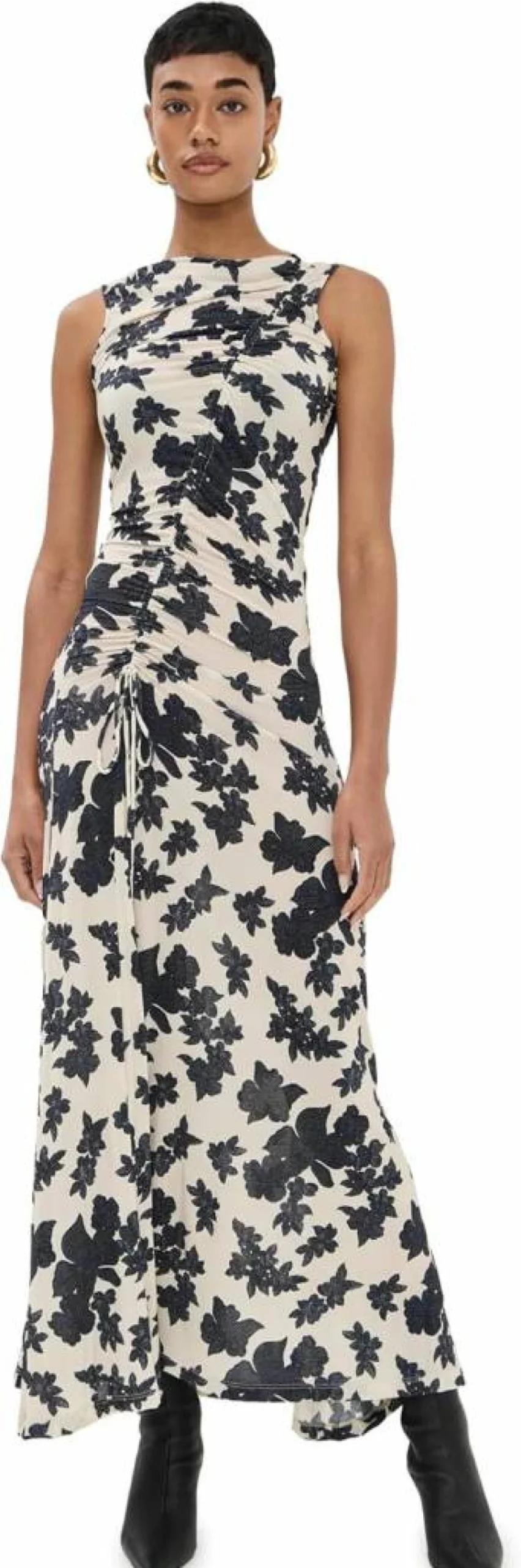 Ulla Johnson Women's Natalia Dress: Floral Printed Maxi Dress with V-Neck and Long Sleeves