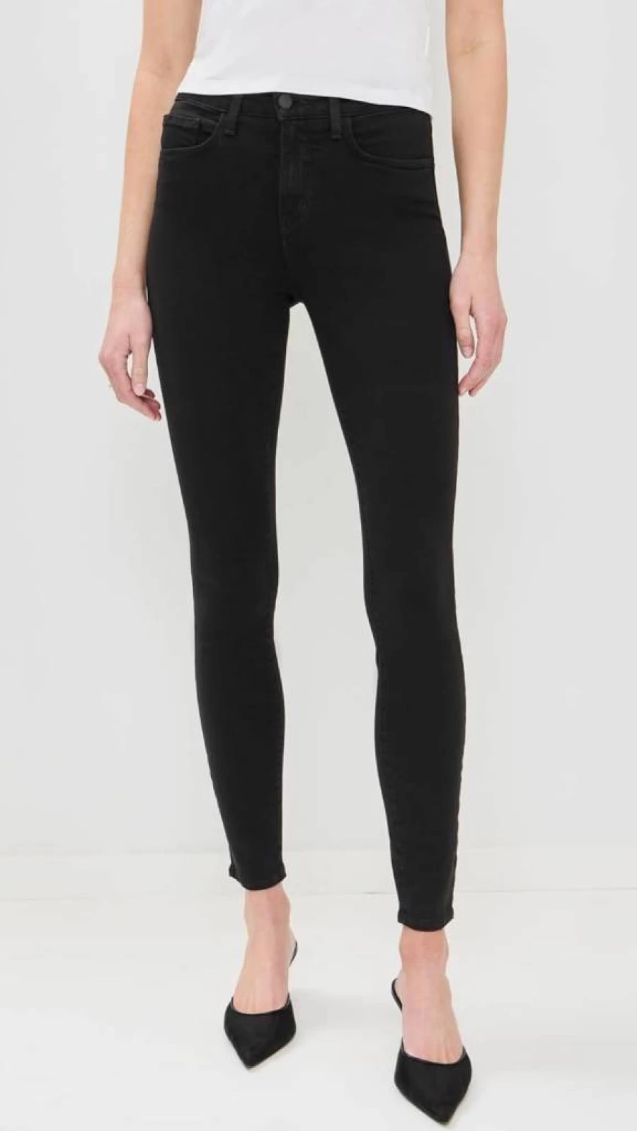 L'AGENCE Women's Marguerite High-Rise Slim Fit Jeans - Classic Blue Denim Pants for Women