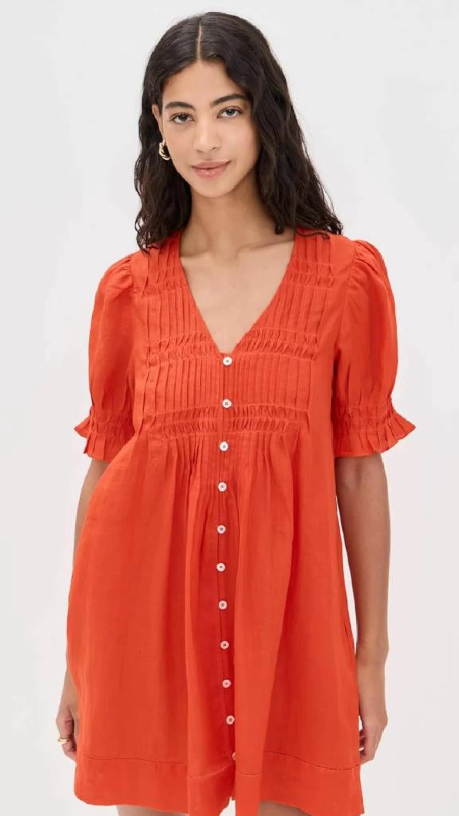 Sea Women's Zora Solid Color Button-Down Shirt Dress