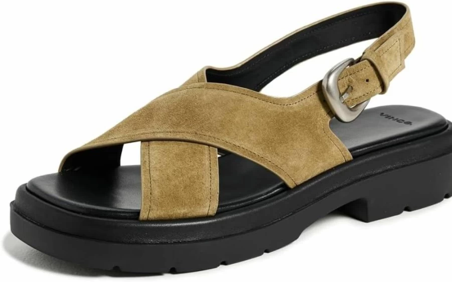 Vince Women's Helena Leather Sandals - Elegant Slide Sandals for Women