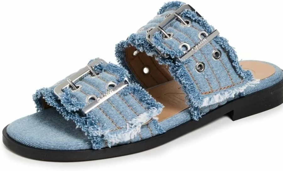 Ganni Women's Two Strap Buckle Sandals | Fashionable & Comfortable Footwear