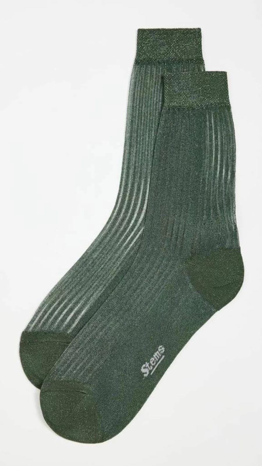 STEMS Women's Metallic Ribbed Crew Socks - Soft Fine Knit Comfort Socks for Everyday Wear