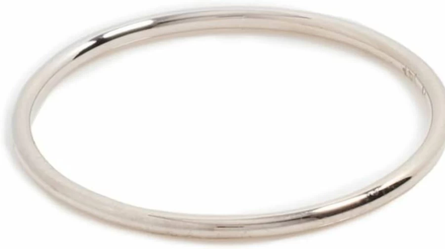 ZOE CHICCO 14K White Gold Thin Band Ring for Women - Minimalist Dainty Wedding Band Stackable Ring