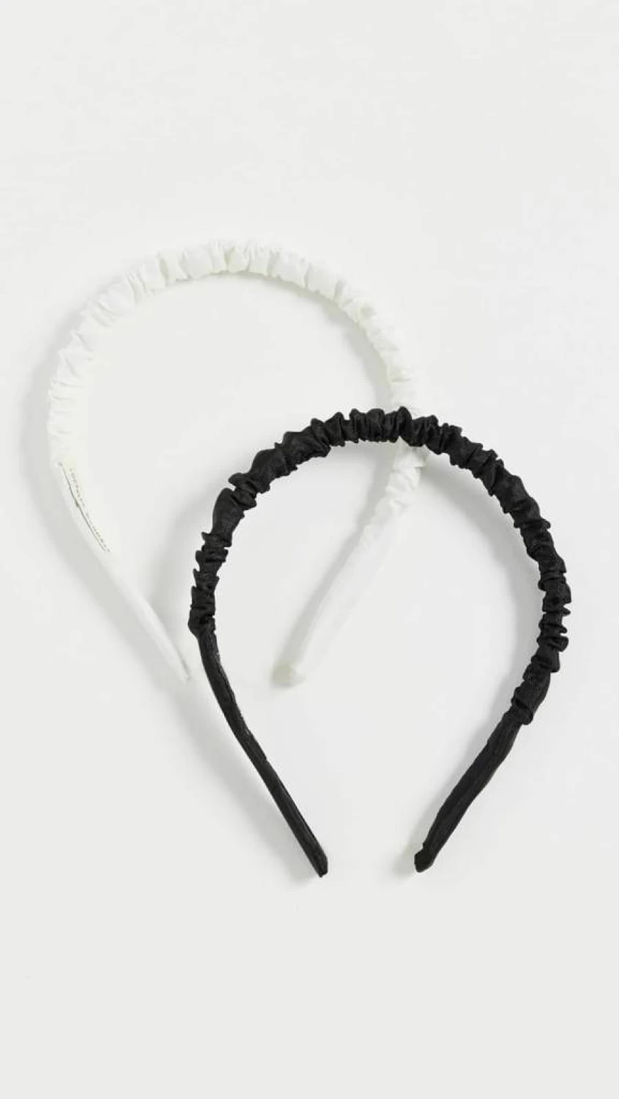 Loeffler Randall Sabine Women's Headband Set - 2-Pack Black & Cream Moire Scrunch Hair Accessories