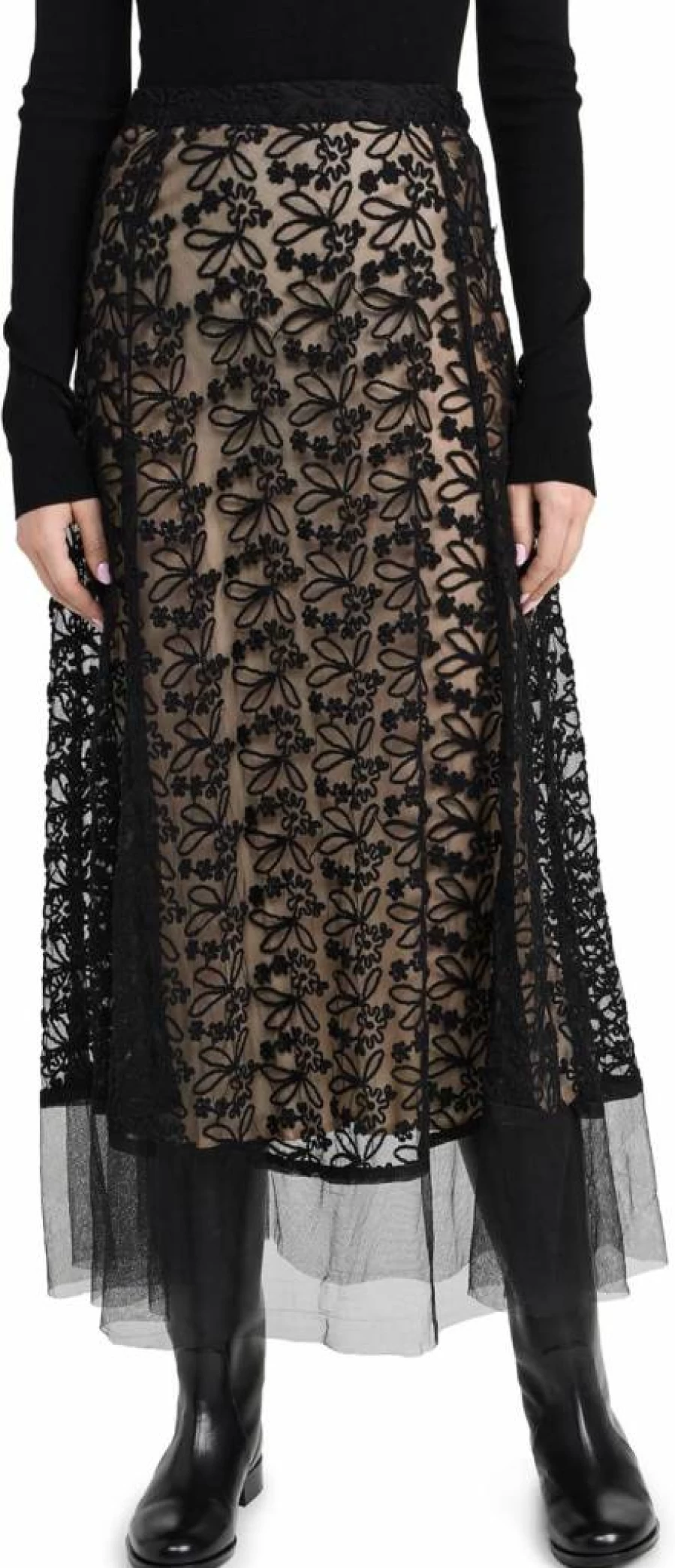 THE GREAT Women's The Era Skirt - Vintage-Inspired High-Waisted A-Line Denim Midi Skirt