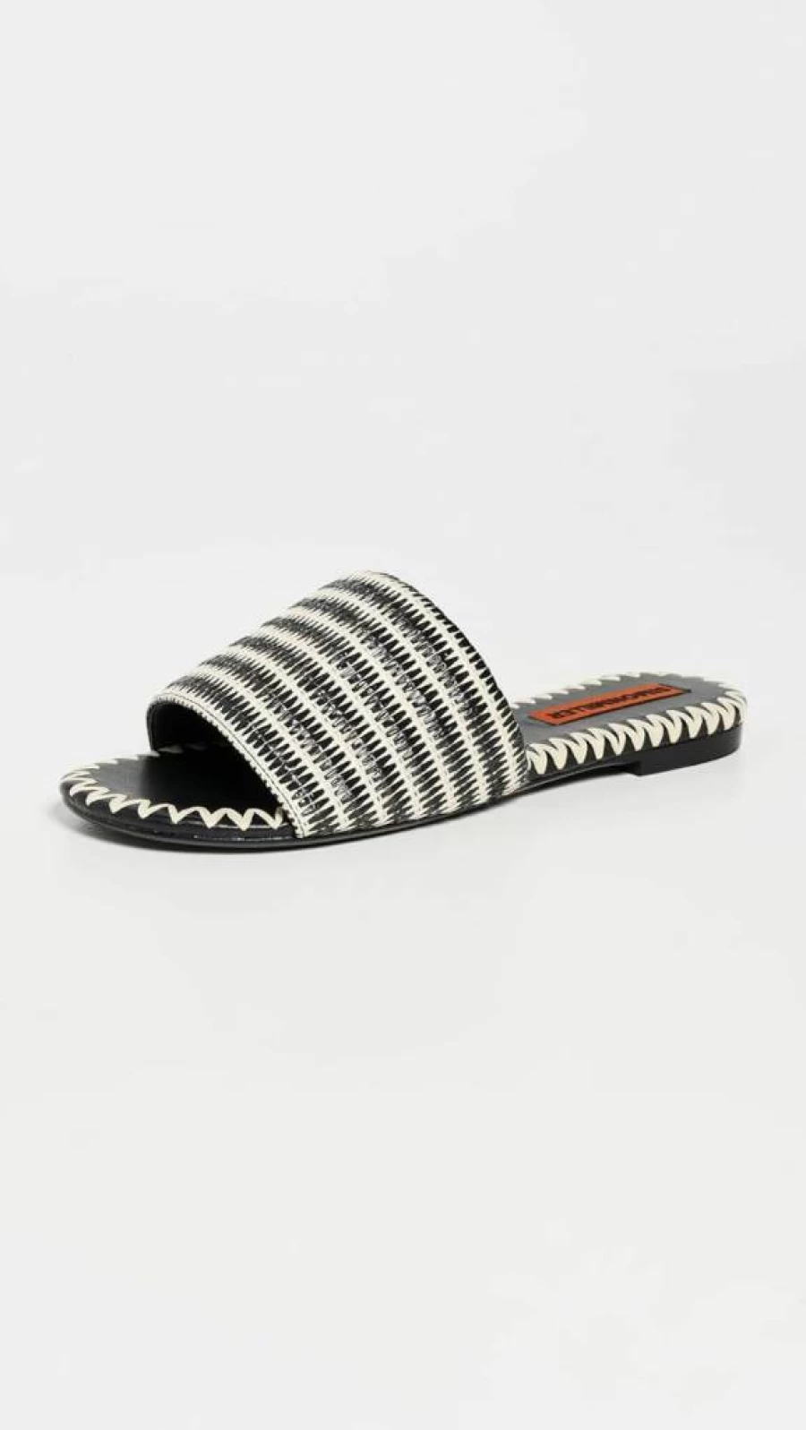 SIMON MILLER USA Women's Salerno Striped Raffia Sandals | Summer Casual Footwear