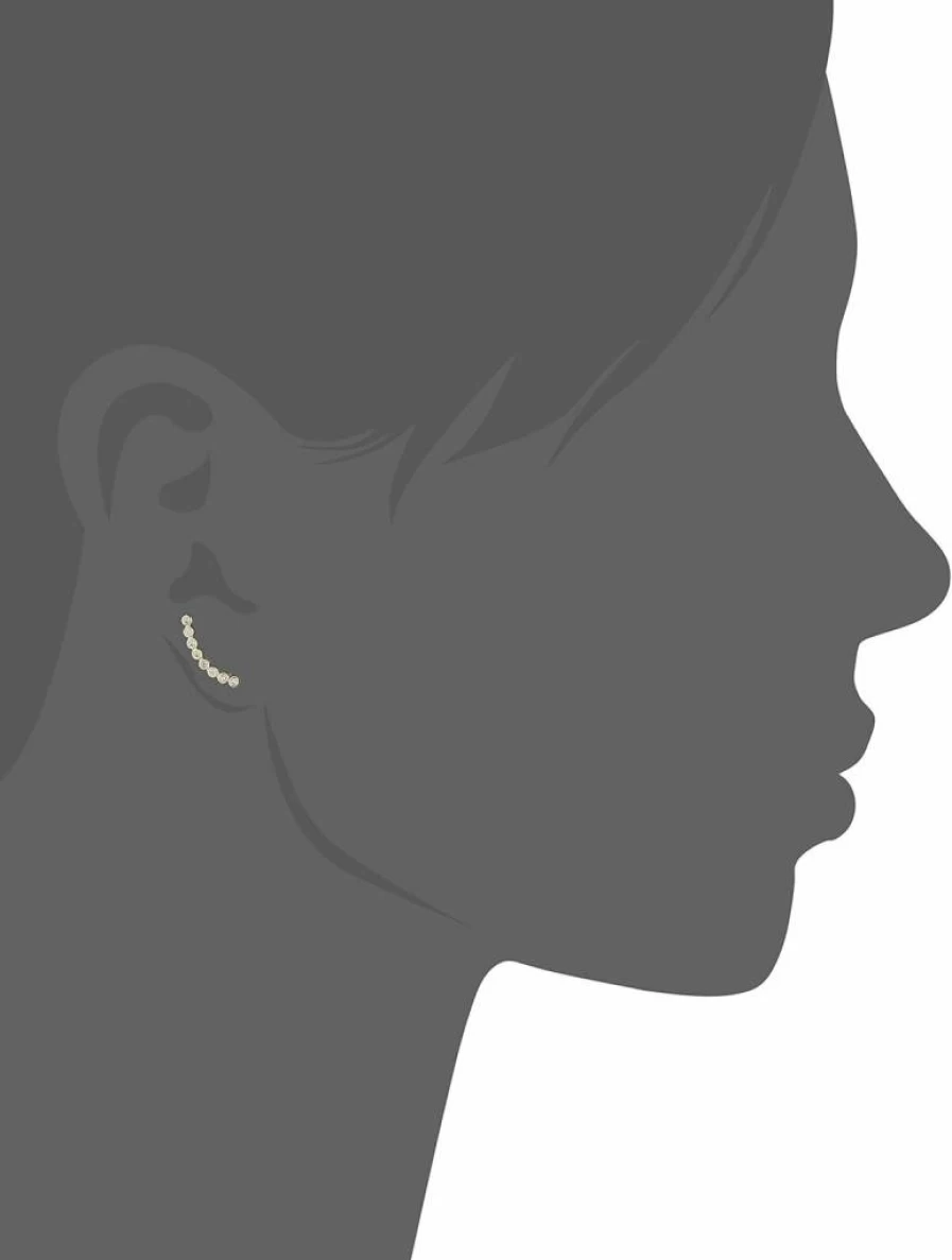 SHASHI Women's Noa Ear Climber Earrings in Clear Crystal and Gold Tone, One Size Fashion Jewelry