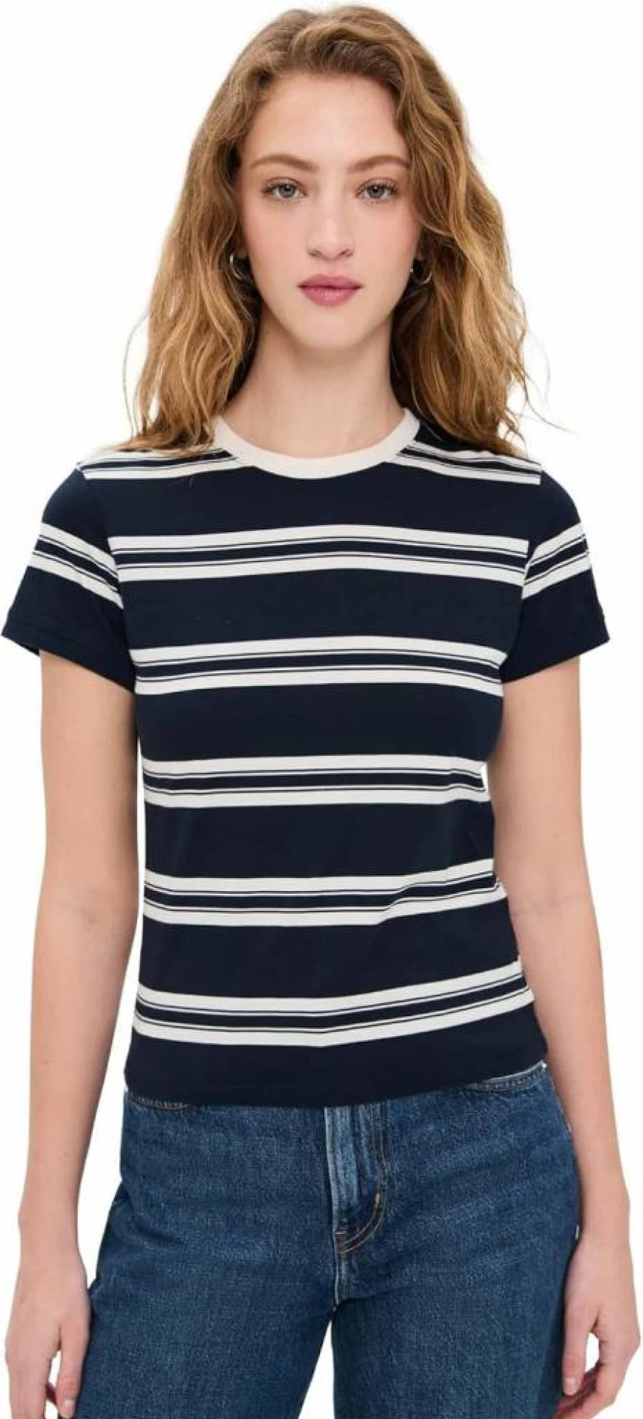 FRAME Women's The Baby Tee - Classic Fit Short Sleeve T-Shirt