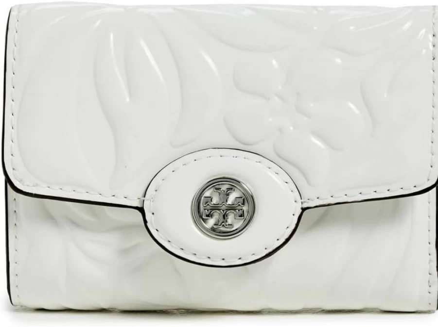 Tory Burch Women's Robinson Small Wallet with Floral Embossed Design