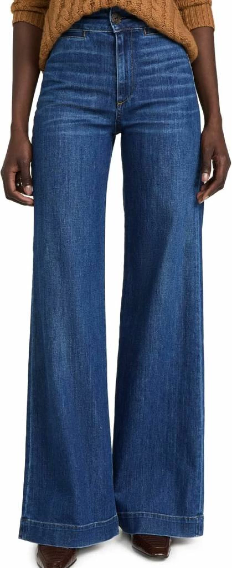 ASKK NY Women's High-Rise Wide Leg Jeans - Trendy Stretch Denim Pants for Casual Comfort