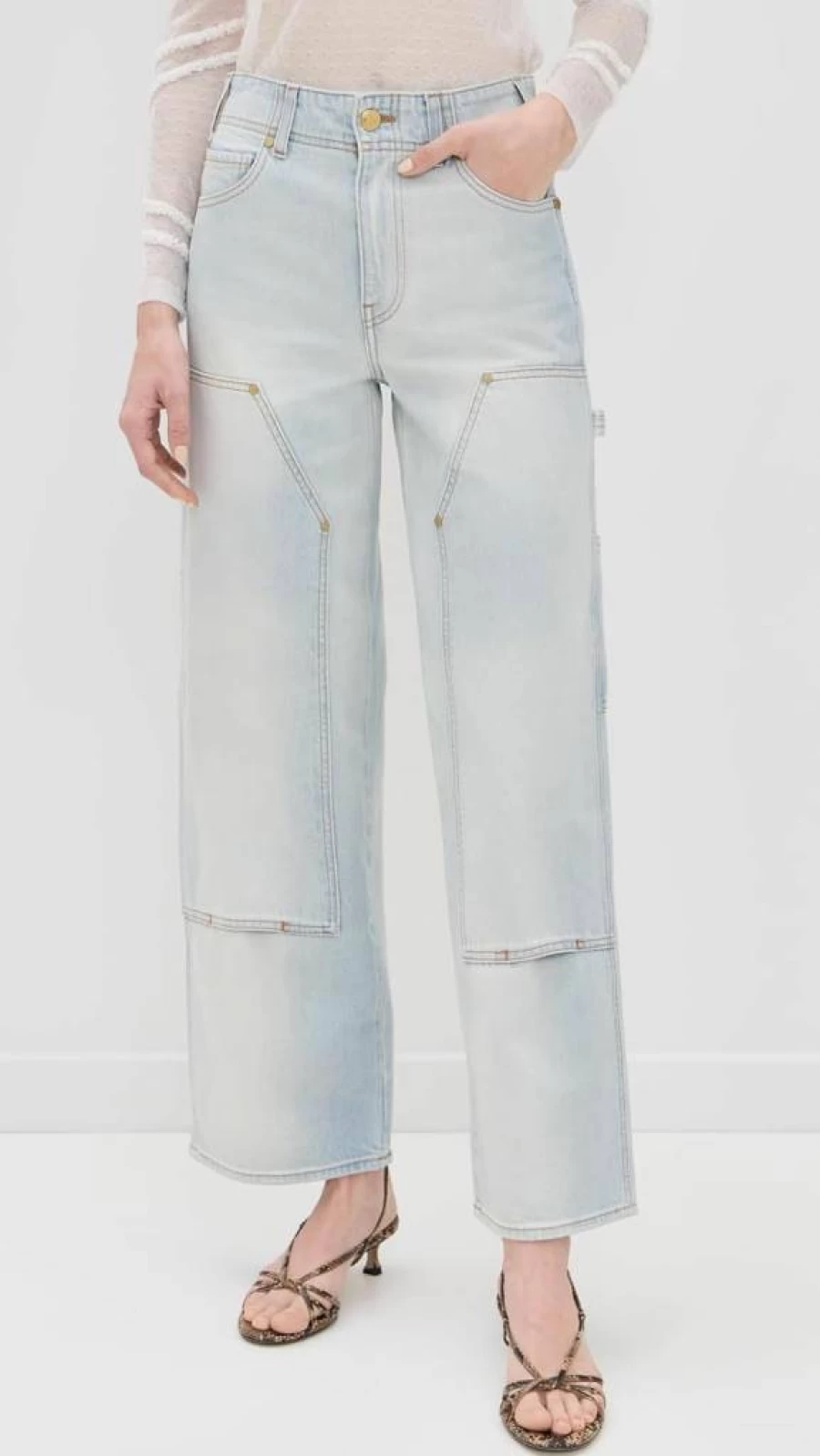 Ulla Johnson Women's Olympia High-Rise Distressed Denim Jeans - Premium Boutique Blue Stretch Skinny Fit