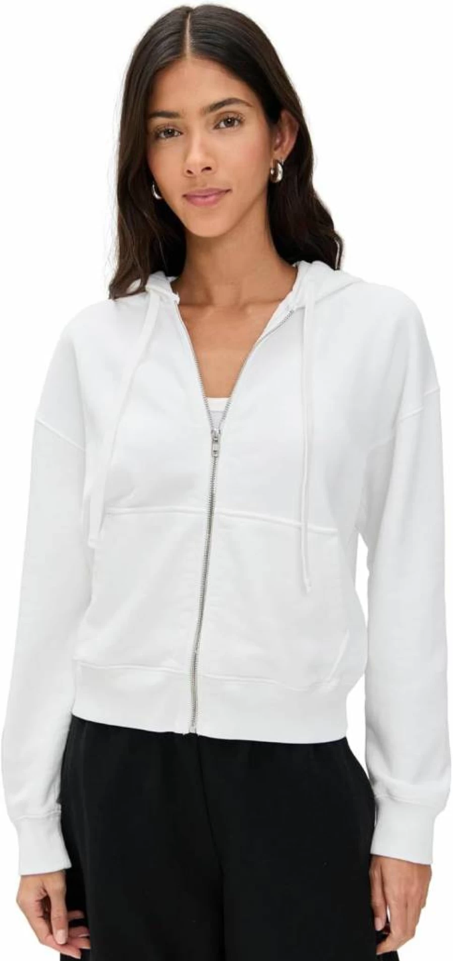 Anthony Thomas Melillo Women's French Terry Zip-Up Hoodie | ATM Cozy Pullover Sweatshirt
