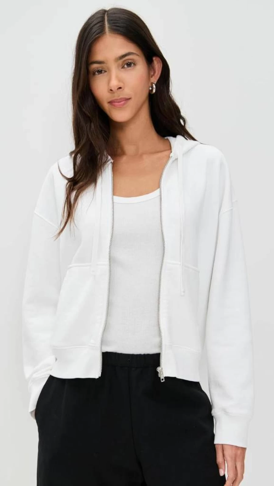 Anthony Thomas Melillo Women's French Terry Zip-Up Hoodie | ATM Cozy Pullover Sweatshirt