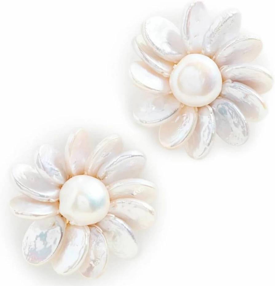 Eliou Maisie Stud Earrings for Women - Elegant Gold Hoop Earrings with Cubic Zirconia