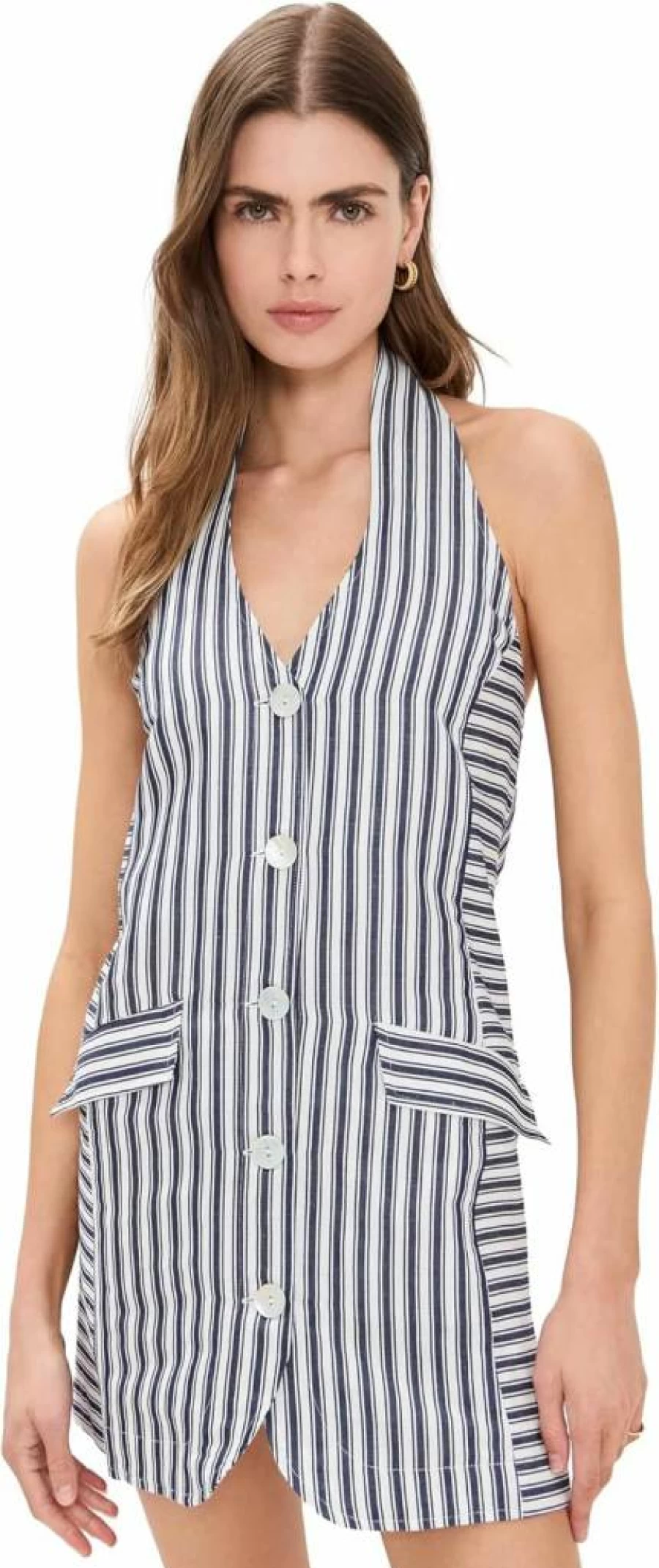 ALOHAS Women's Tulipe Striped Mini Dress - Summer Floral Short Dress for Women