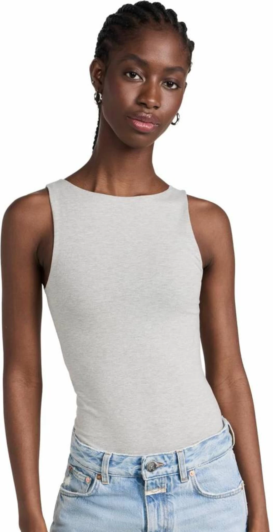 Ambitionist Women's High Neck Thong Bodysuit - Stretchable Comfort Fit Seamless Tank Top