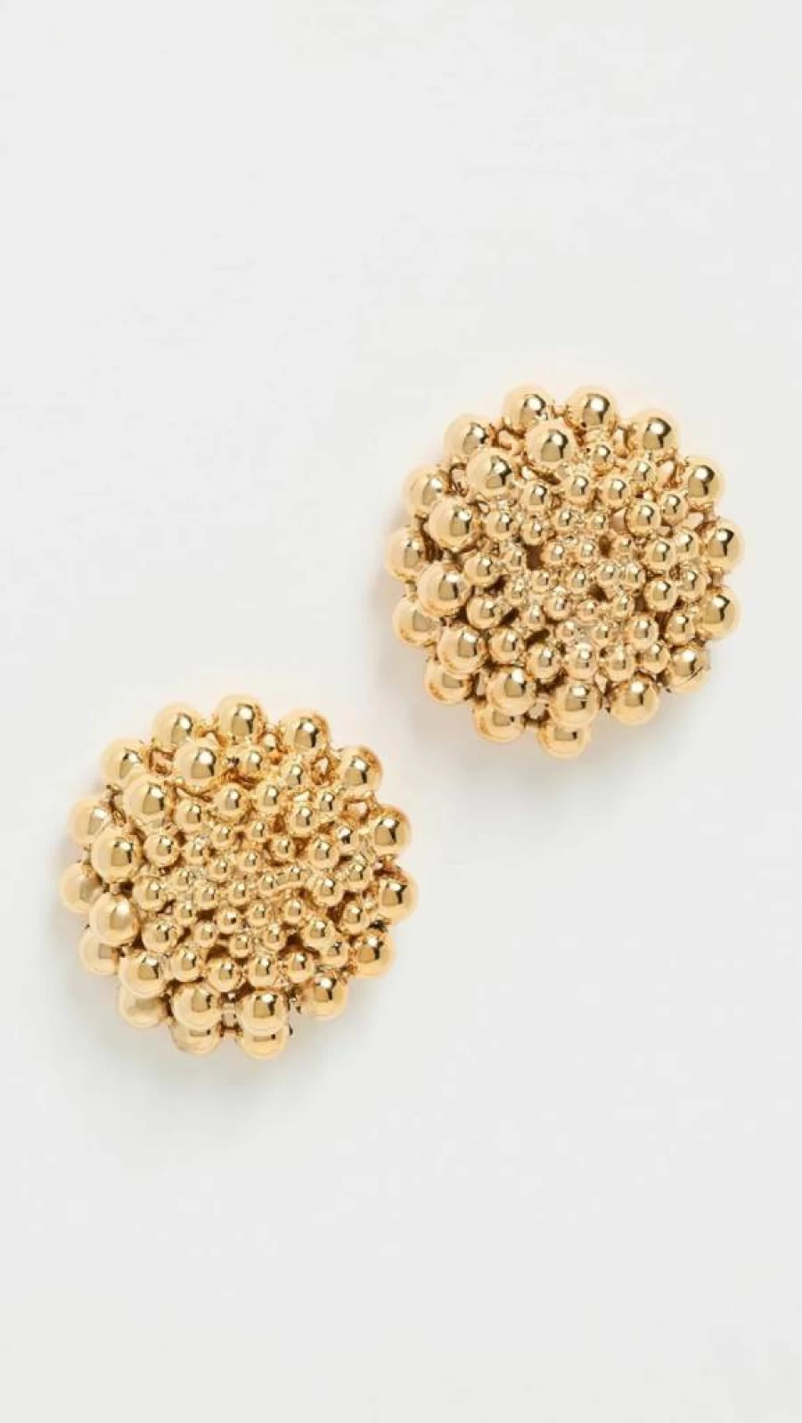 LELET NY Zoe Ball Chain Button Earrings for Women - Trendy Gold-Tone Stud Earrings with Elegant Chain Detail