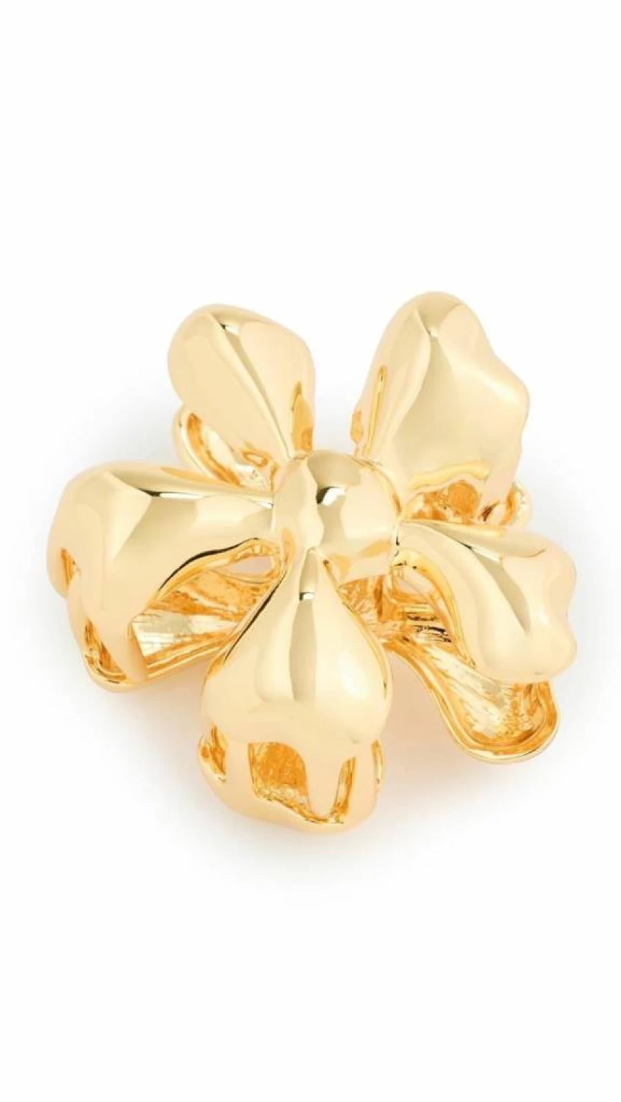 LELET NY Gold Glossy Floral Daisy Mini Claw Hair Clip for Women, 1 Count