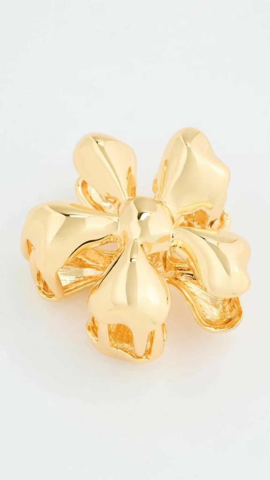 LELET NY Gold Glossy Floral Daisy Mini Claw Hair Clip for Women, 1 Count