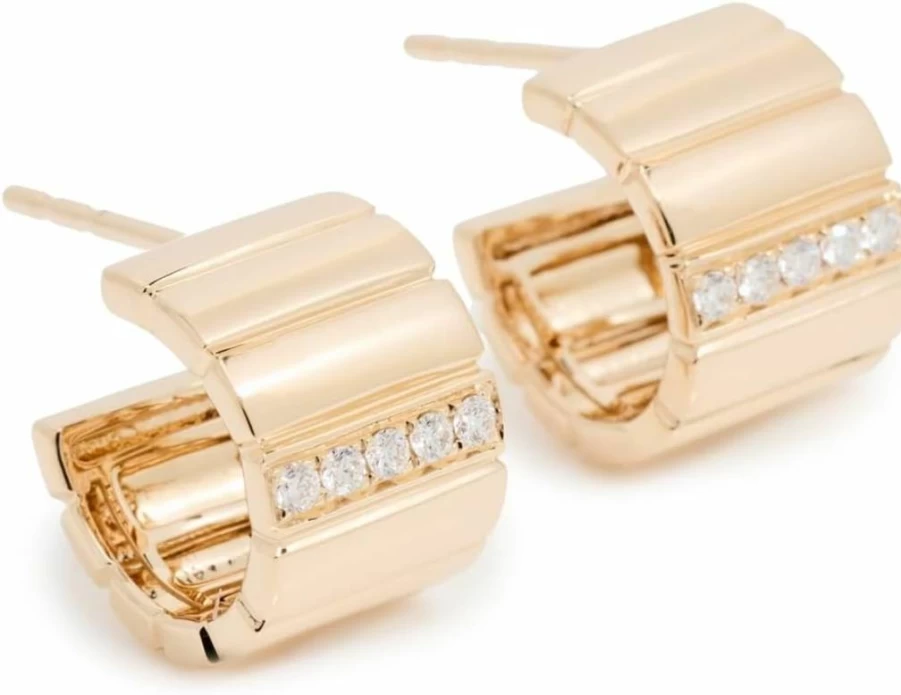 EF Collection 14K Gold Kaia Huggie Hoop Earrings for Women