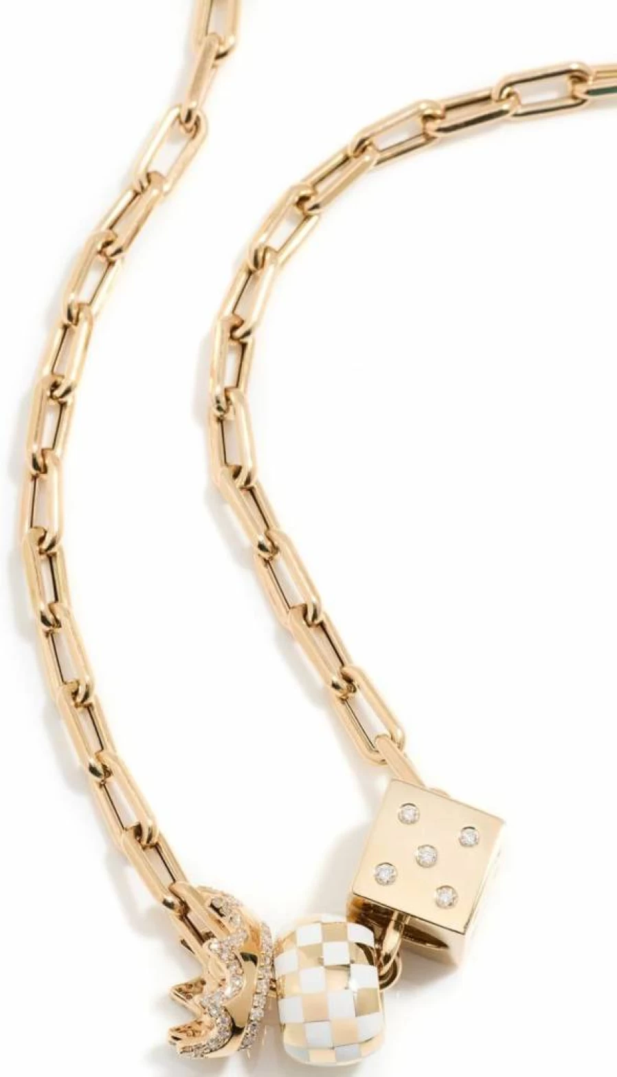 Adina Reyter Women's Fashion Crown Roller Necklace with Big Beads - Elegant Statement Jewelry