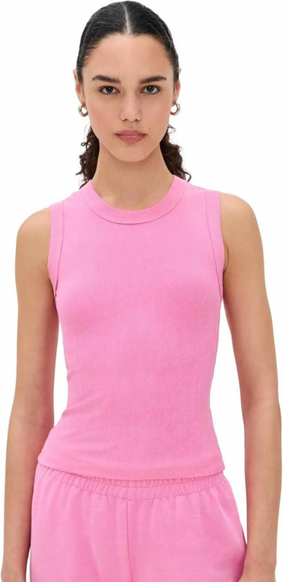 LNA Women's Elia Ribbed Tank Top - Soft Stretch Fit Casual Sleeveless Shirt