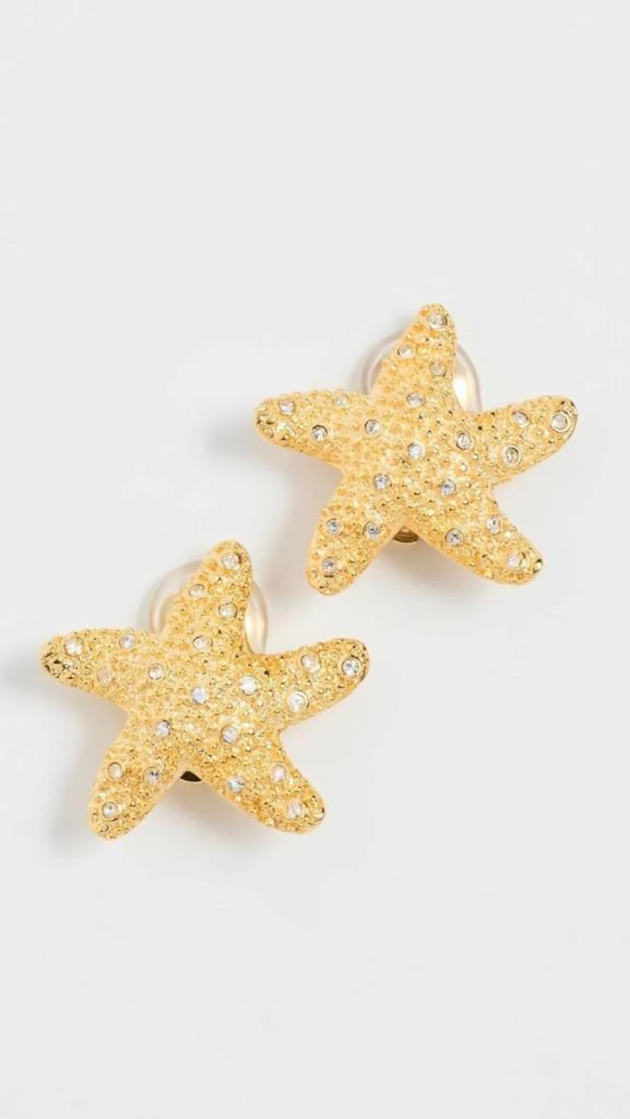 Kenneth Jay Lane Gold-Tone Starfish Clip-On Earrings with Crystal Accents for Women