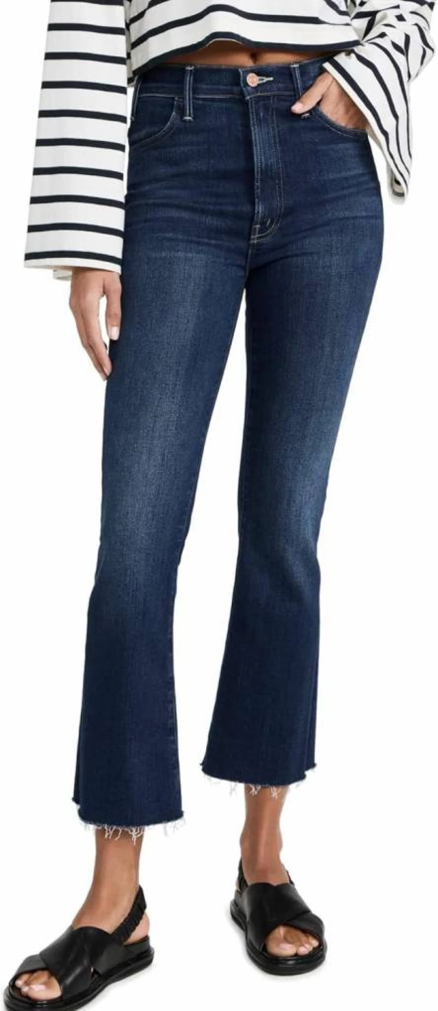 MOTHER Women's The Hustler Distressed Ankle Fray Jeans for Women