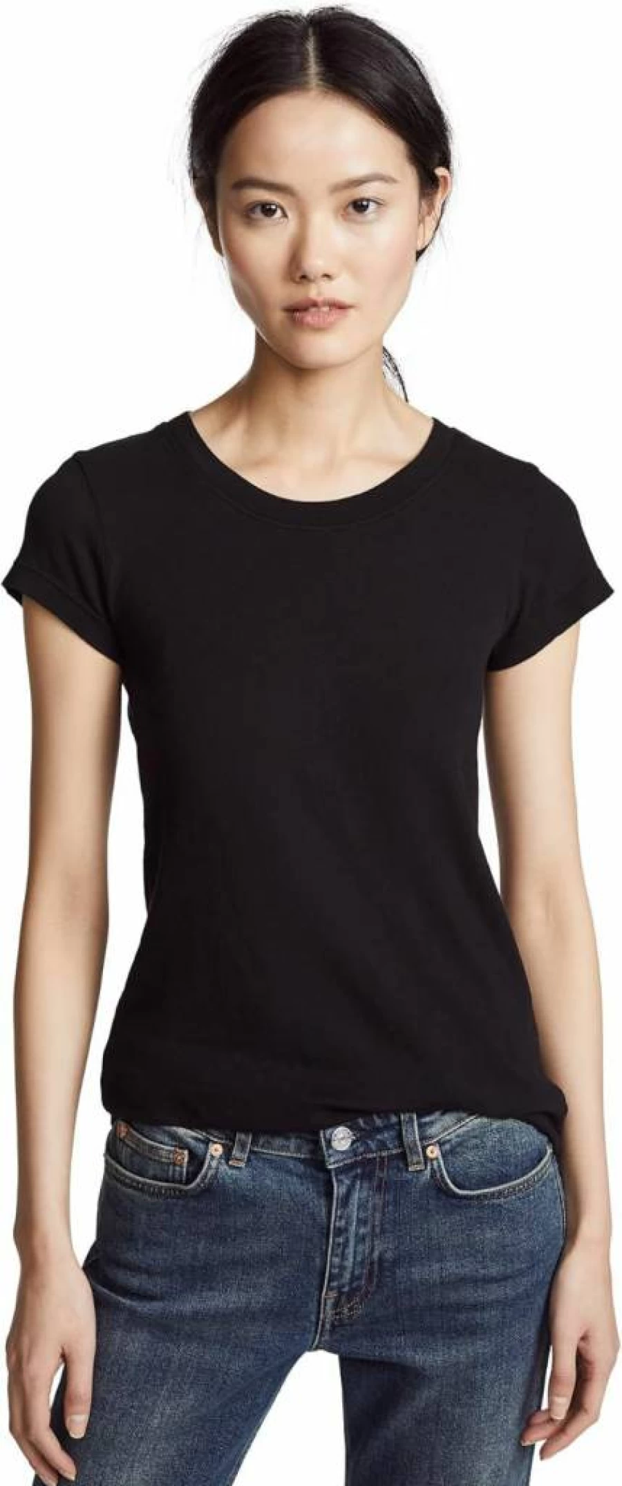 L'AGENCE Women's Cory Crew Neck T-Shirt | Classic Fit Cotton Tee