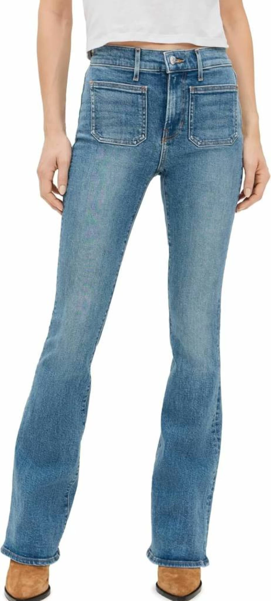 Veronica Beard Women's Beverly Skinny Flare Jeans High-Waisted Stretch Denim Pants