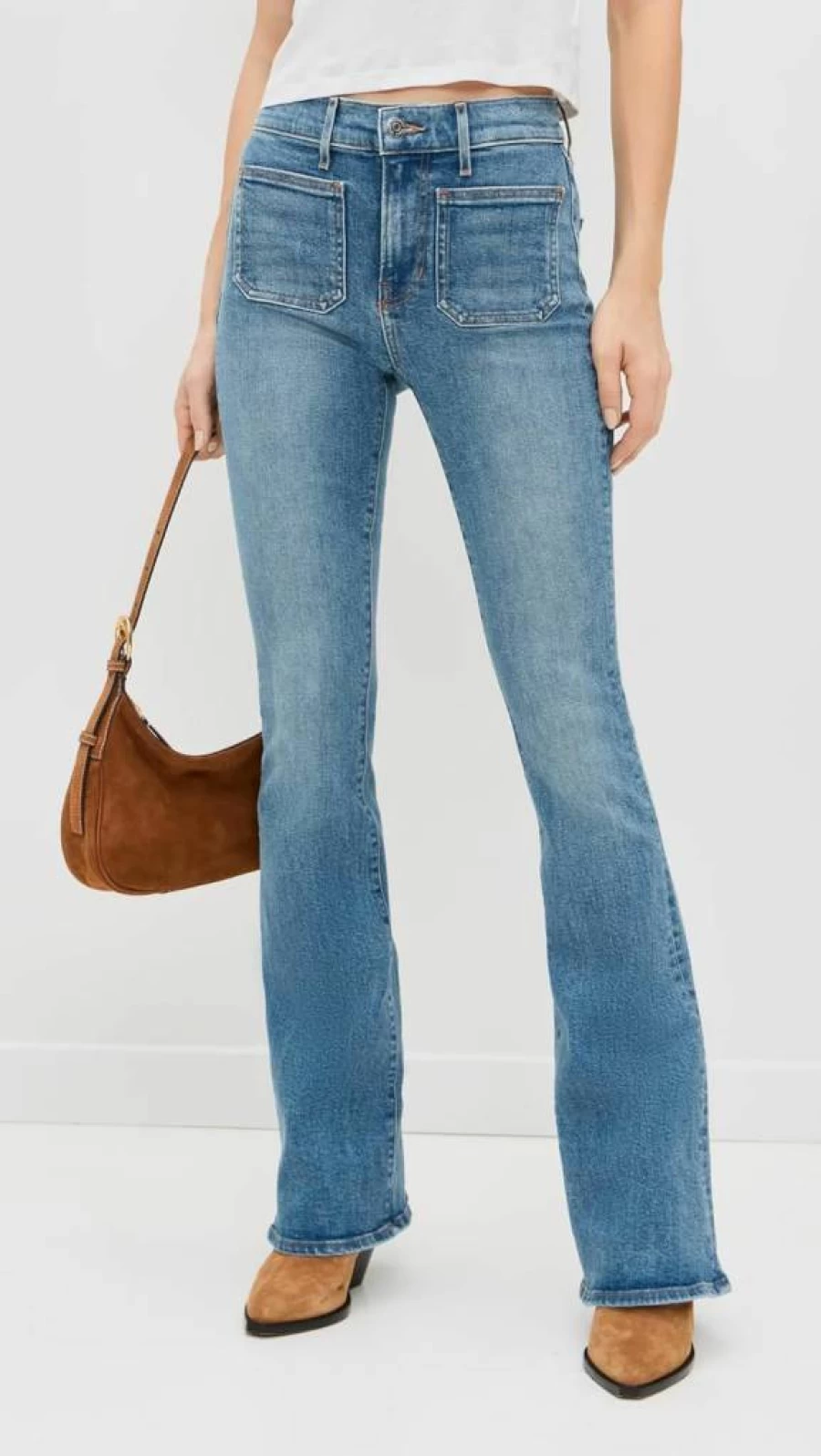 Veronica Beard Women's Beverly Skinny Flare Jeans High-Waisted Stretch Denim Pants