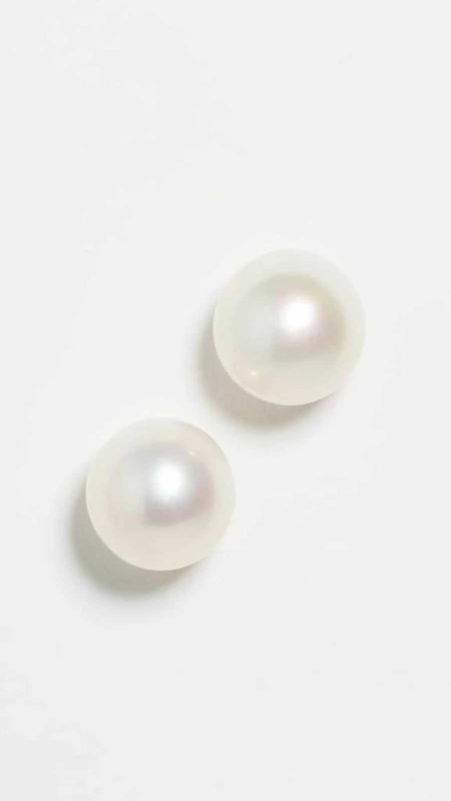 ZOE CHICCO 14K Gold White Freshwater Pearl Stud Earrings for Women - 6mm Cultured Pearl