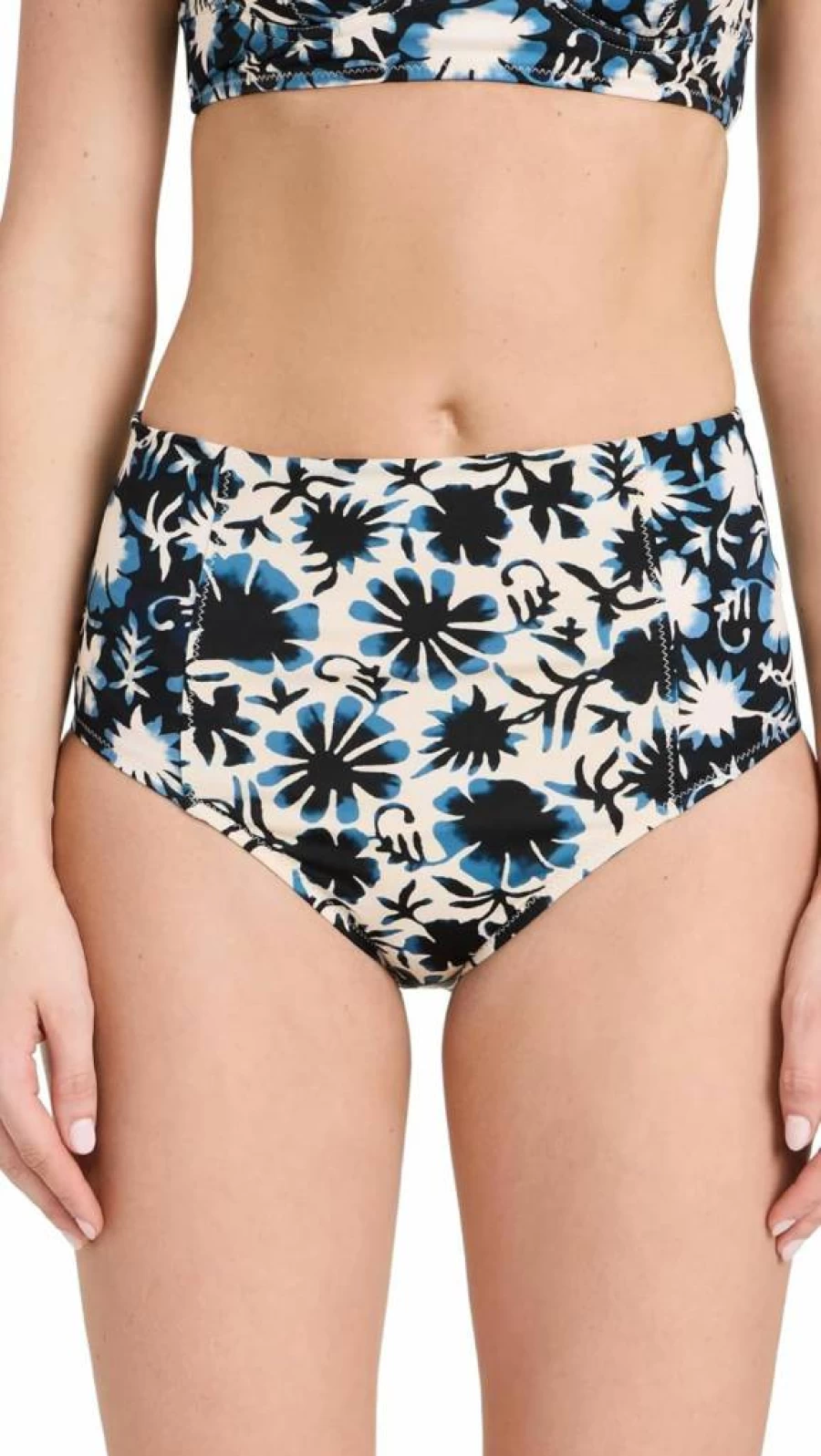 Ulla Johnson Zahara Women's Bikini Bottoms | Floral Print Swimwear | High-Waisted Beach Bottom