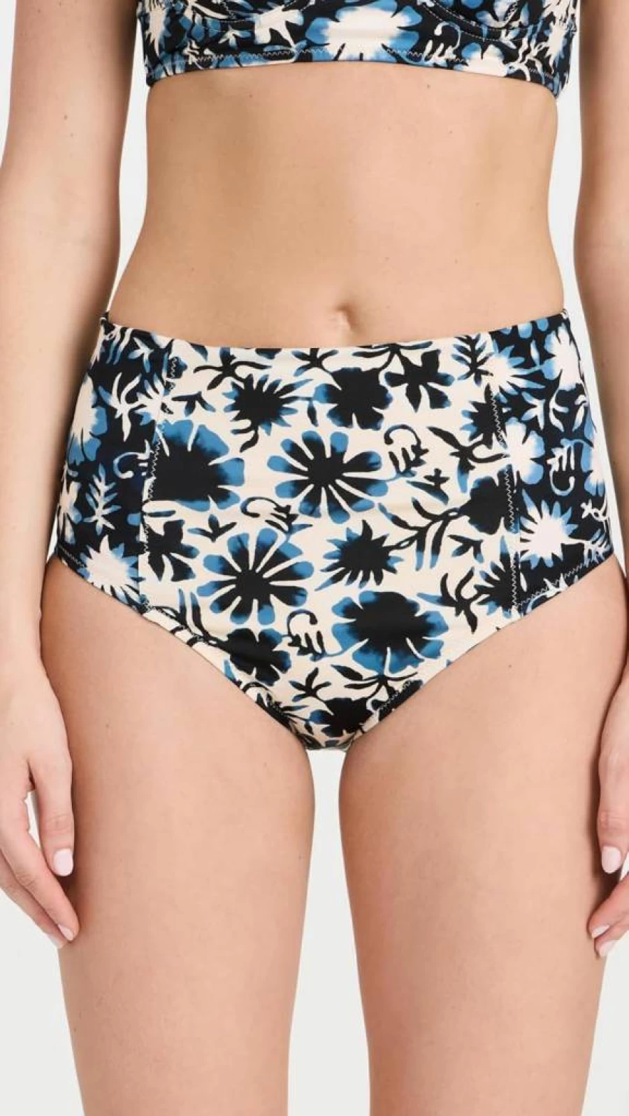 Ulla Johnson Zahara Women's Bikini Bottoms | Floral Print Swimwear | High-Waisted Beach Bottom