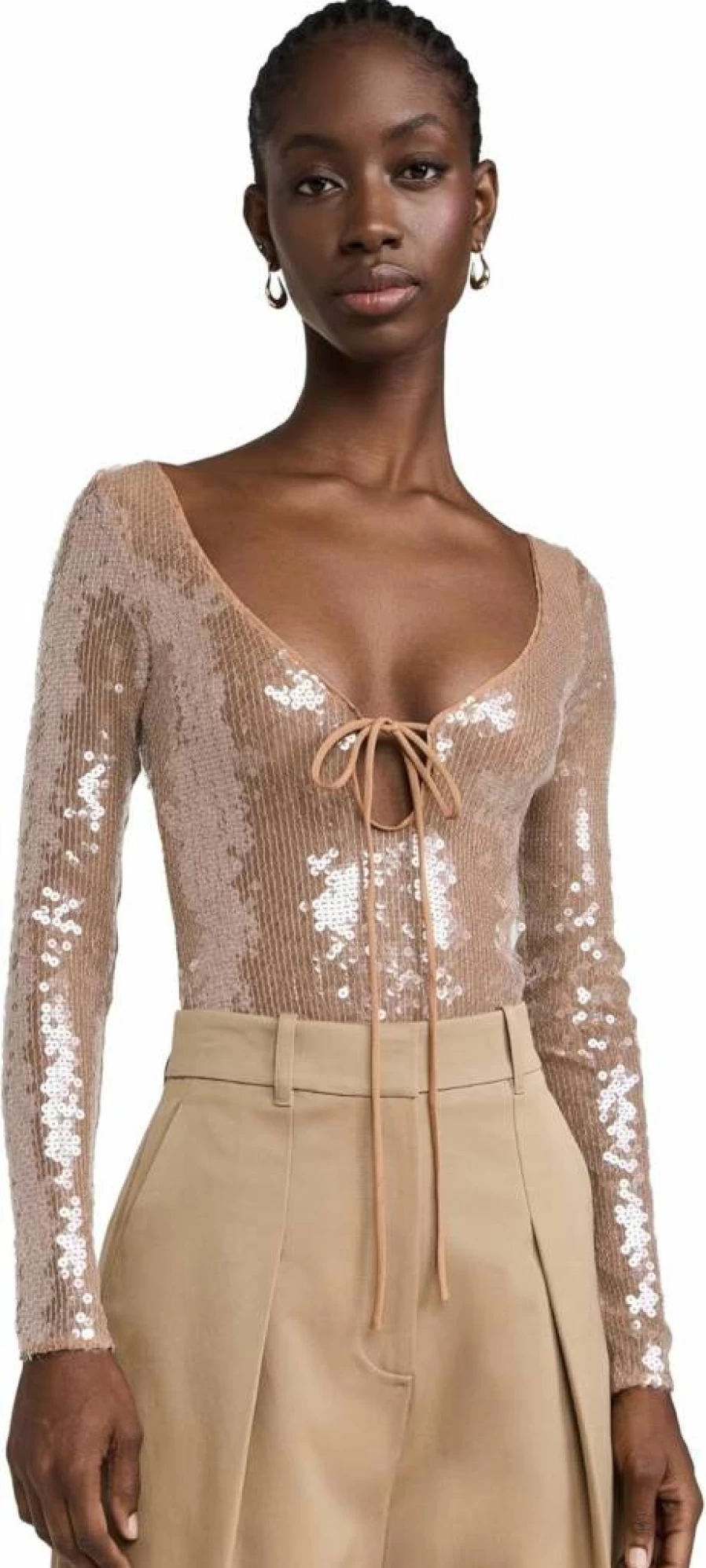 Bardot Women's Verona Sequin Thong Bodysuit - Glittery One-Piece Jumpsuit for Parties and Night Out